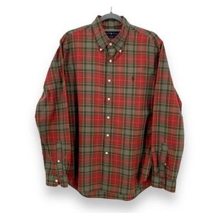 Polo Ralph Lauren - Men's  - Red/Green Plaid Button Down Shirt, Size Large